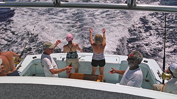 anglers in cockpit of the Tuna Duck